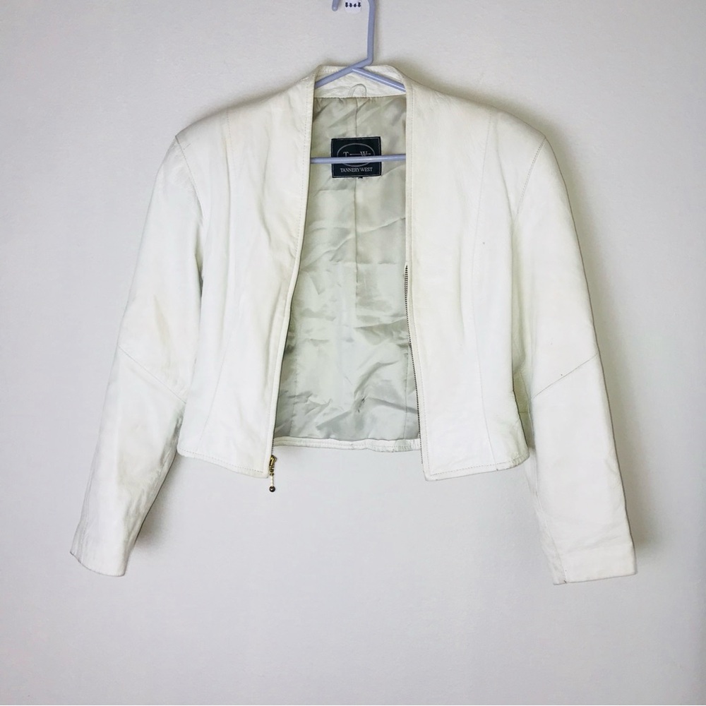 Tanner West Women's White Leather Jacket